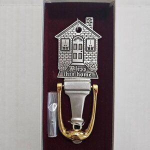 Bless This House Pewter Metal Door Knocker Front Door Decor House Gift